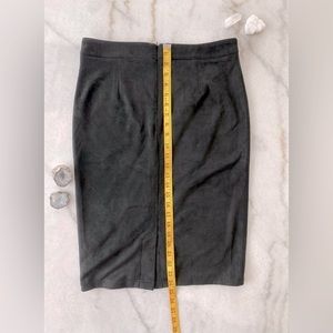 Lulus Black Suede Bodycon Midi Pencil Skirt